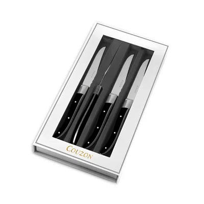 Couzon Riviera Steak Knives, Set Of 4 In Black