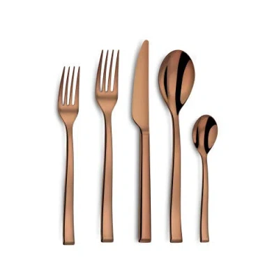 Couzon Side Pvd Copper 5 Piece Place Setting In Brown