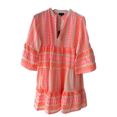Cove Women's Aztec Neon Orange & Pink Dress In Orange/pink