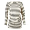 Cove Women's Black / Neutrals Long Length Cotton Stone & Black Stripe Tee In Black