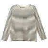 Cove Women's Black / Neutrals Relaxed Fit Stone & Black Stripe Tee In Black