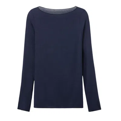 Cove Women's Blue Boat Neck Navy Modal / Cashmere Base Layer
