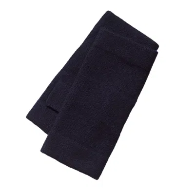 Cove Women's Blue Cashmere Chunky Wrist Warmers Navy