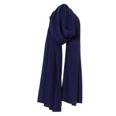 Cove Women's Blue Lola French Navy Cashmere Travel Wrap