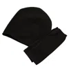Cove Women's Cashmere Black Beanie & Wrist Warmer Set In Black