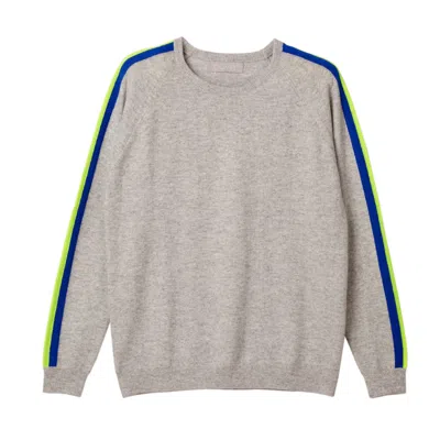 Cove Women's Grey Neon Stripe Cashmere Jumper