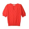 Cove Women's Yellow / Orange Celine Flame Orange Pointelle Top