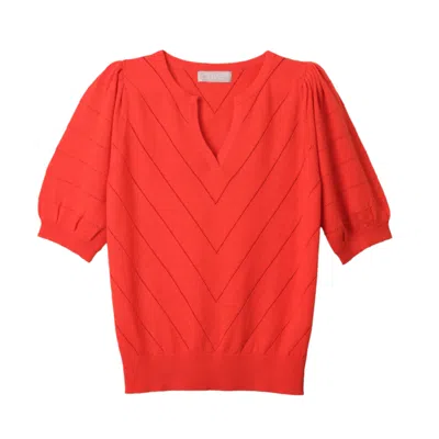 Cove Women's Yellow / Orange Celine Flame Orange Pointelle Top