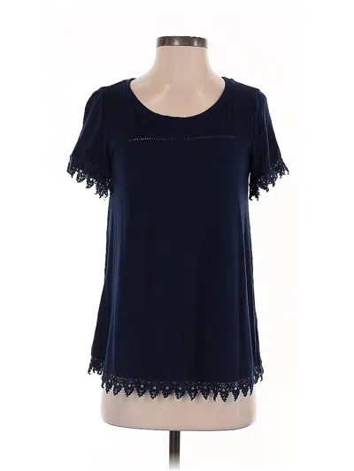 Pre-owned Cover Short Sleeve Top Blue Scoop Neck Tops