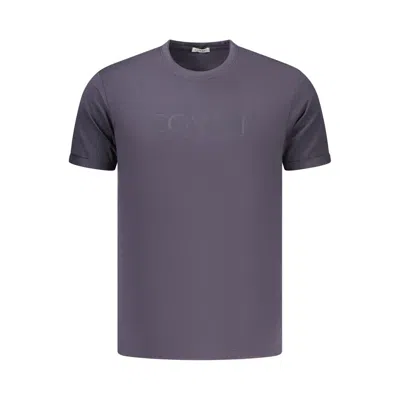 Coveri Moving Blue Cotton Men's T-shirt In Gray