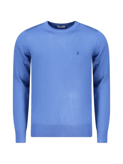 Coveri Moving Logo-embroidered Crew Neck Sweater In Blue