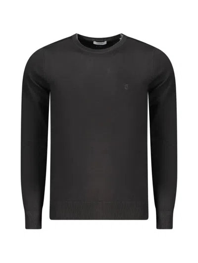 Coveri Moving Logo-embroidered Crew-neck Sweater In Black