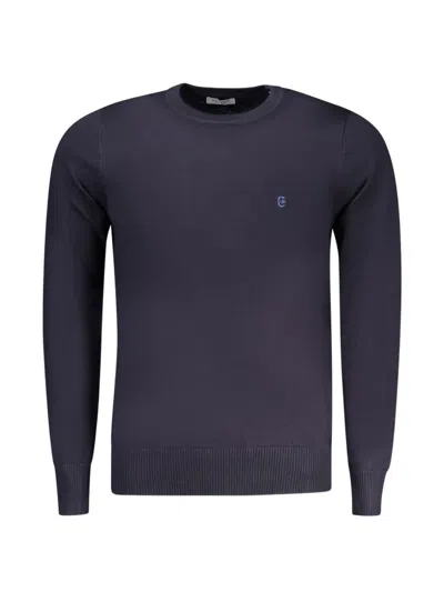 Coveri Moving Logo-embroidered Crew-neck Sweater In Blue