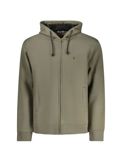 Coveri Moving Zip-up Drawstring Hoodie In Green
