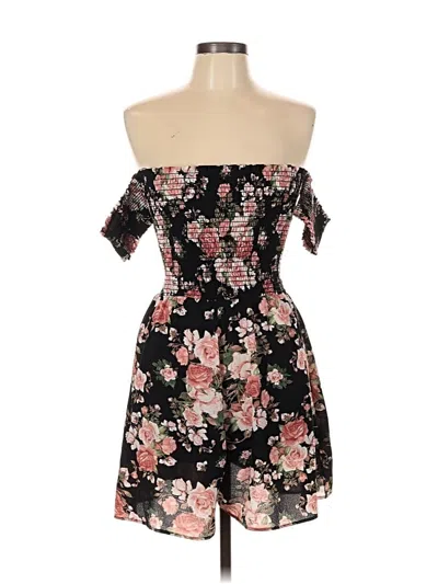 Pre-owned Coverstitched Romper In Black