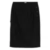 Covert Belt-loops Pencil Skirt In Black
