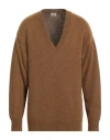 Covert Man Sweater Camel Size 36 Baby Alpaca Wool, Nylon In Beige