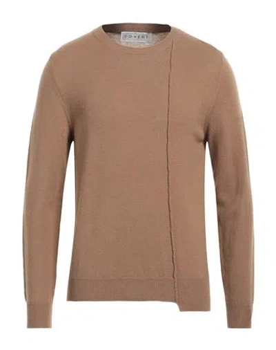 Covert Man Sweater Camel Size 42 Merino Wool In Brown