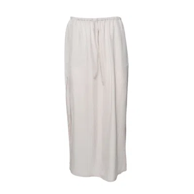 COVERT STRAIGHT TUBE SKIRT WITH ELASTIC WAISTBAND IN SMOOTH ACETATE
