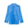 Covert Point-collar Blouse In Blue