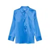 Covert Point-collar Blouse In Blue