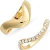 Covet 2-piece Wavy Stackable Ring Set In Gold