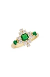 Covet Art Deco Cocktail Ring In Gold