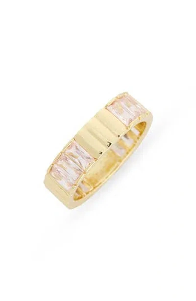 Covet Baguette Cubic Zirconia Band Ring In Gold