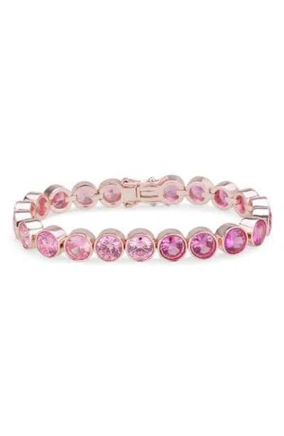 Covet Bezel Set Pink Cz Bracelet