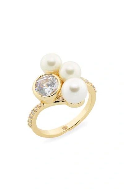 Covet Bezel Set Ring In White/ Gold