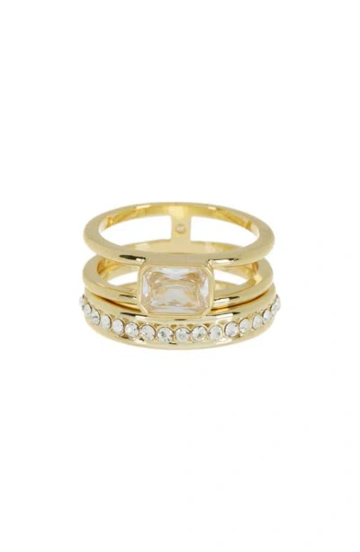 Covet Bezel Stacked Ring In Gold