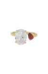 COVET COVET BOLD AND DELICATE CZ OPEN BAND RING