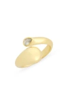 Covet Bypass Cz Ring In Graphite/gold