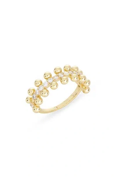 Covet Crystal Ball Band Ring In Gold