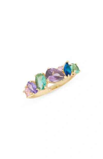 Covet Cubic Zirconia Cluster Band Ring In Multi