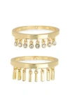 Covet Cubic Zirconia Fringe Stackable Ring In Gold