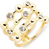 Covet Cz Faux Stack Ring In Gold