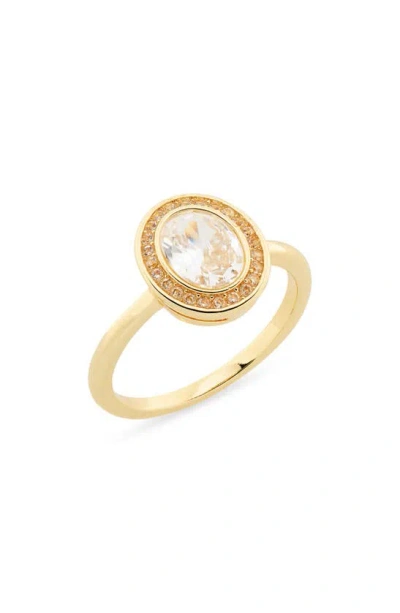 Covet Cz Halo Engagement Ring In Gold
