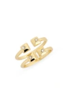 Covet Cz Open Band Ring In Gold