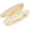 Covet Cz Pavé Faux Pear Wrap Ring In White