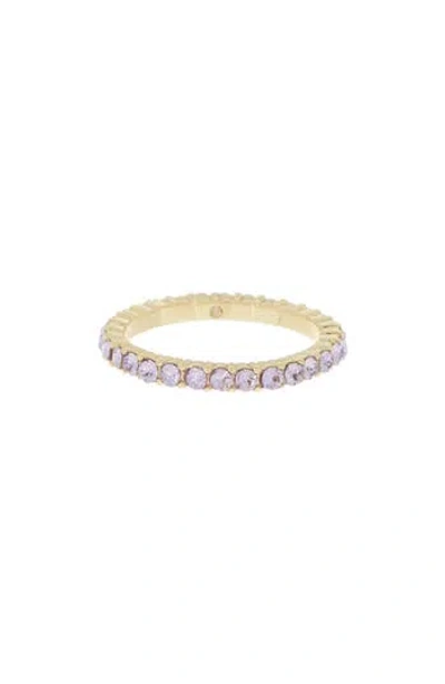 Covet Cz Pavé Infinity Band Ring In Purple/violet