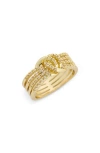 Covet Cz Pavé Knot Ring In Gold