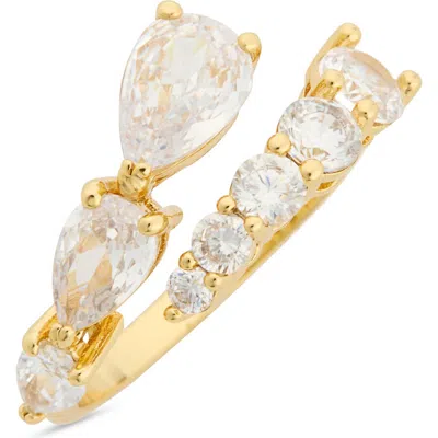 Covet Cz Prong Wrap Ring In Gold
