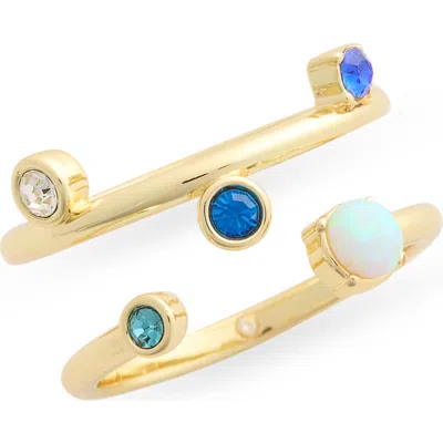 Covet Dainty Crystal 2-pack Assorted Stacking Rings