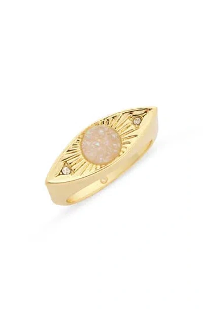 Covet Druzy Evil Eye Band Ring