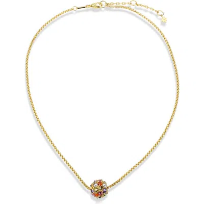Covet Fiesta Ball Pavé Cz Pendant Necklace In Multi