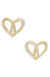 Covet Heart Cubic Zirconia Stud Earrings