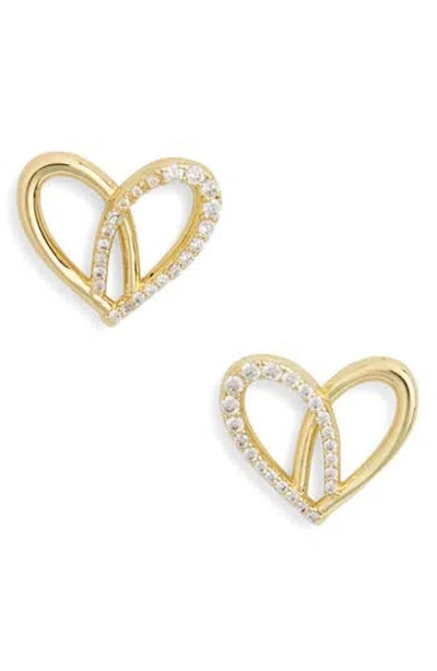 Covet Heart Cubic Zirconia Stud Earrings
