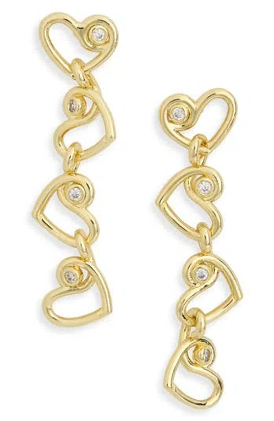 Covet Hearts Cubic Zirconia Linear Drop Earrings