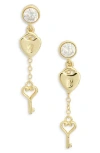 Covet Lock & Key Drop Earrings